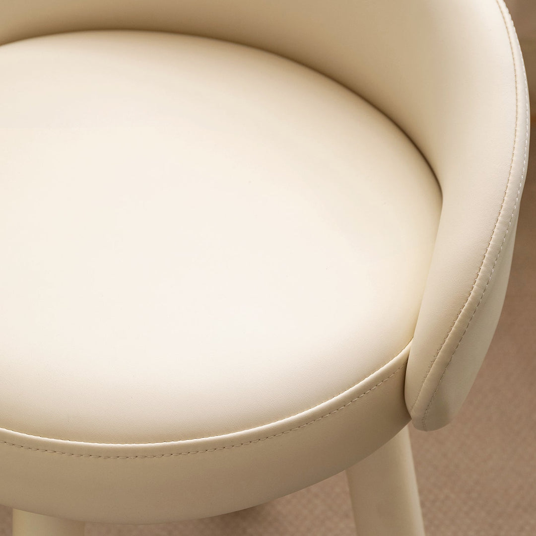 Modern microfiber fiber leather dressing chair pea in panoramic view.