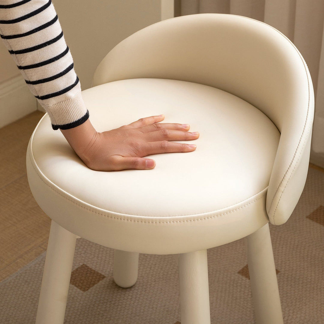 Modern microfiber fiber leather dressing chair pea color swatches.