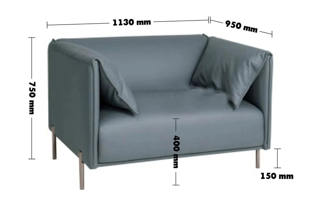 Modern Microfiber Leather 1 Seater Sofa BEAM