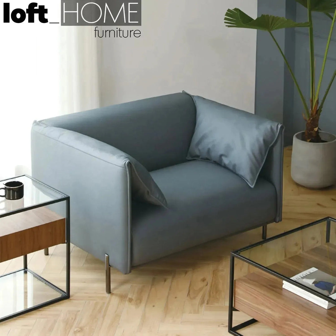 Modern Microfiber Leather 1 Seater Sofa BEAM