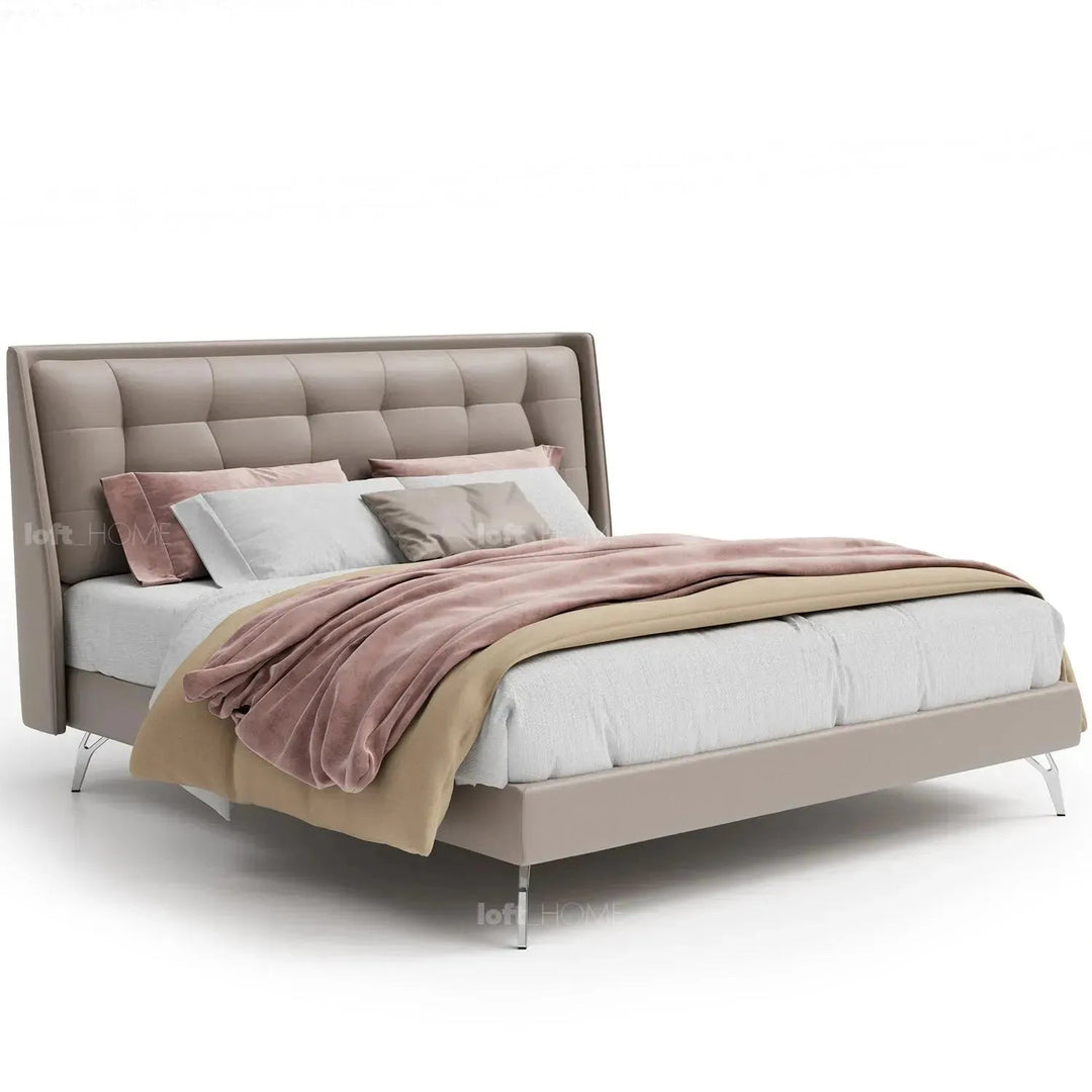 Modern Microfiber Leather Bed BESLEY