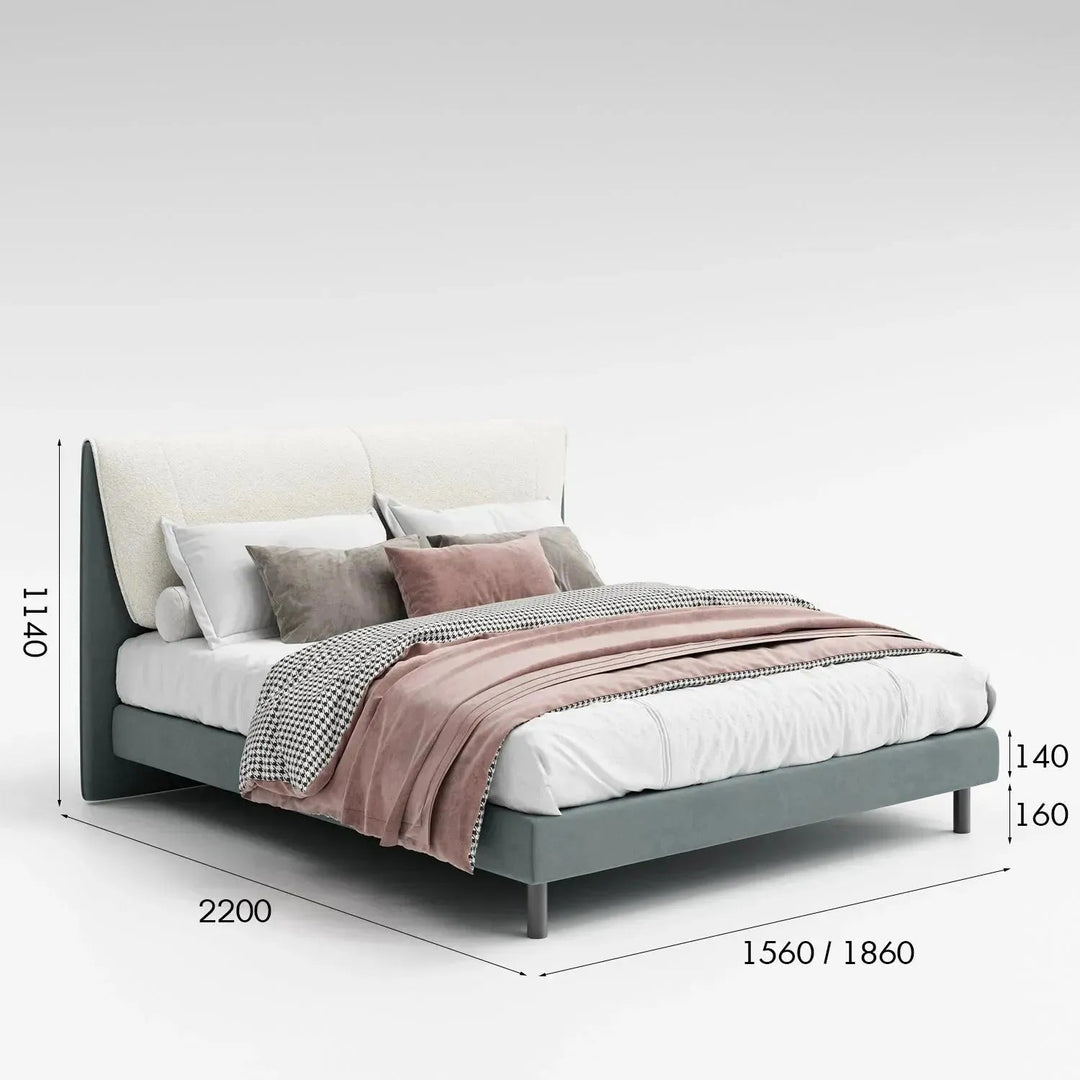 Cream Microfiber Leather Bed KEANU