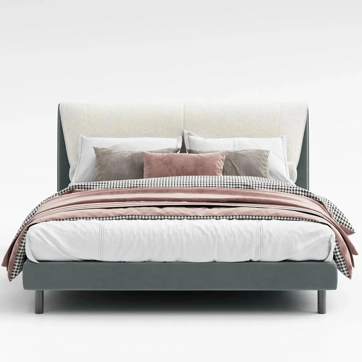 Cream Microfiber Leather Bed KEANU