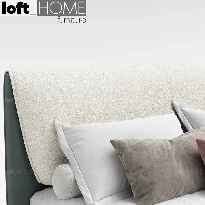 Cream Microfiber Leather Bed KEANU