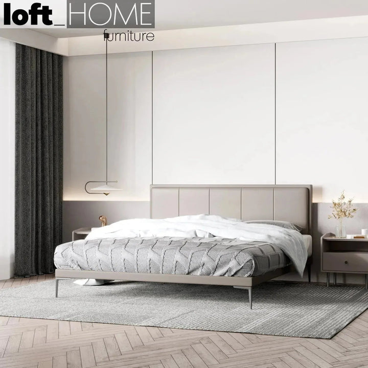 Modern Microfiber Leather Bed LINCOLN