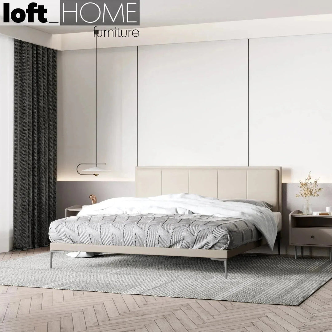 Modern Microfiber Leather Bed LINCOLN