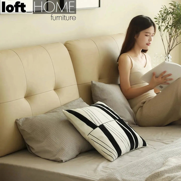 Modern Microfiber Leather Bed POOLE