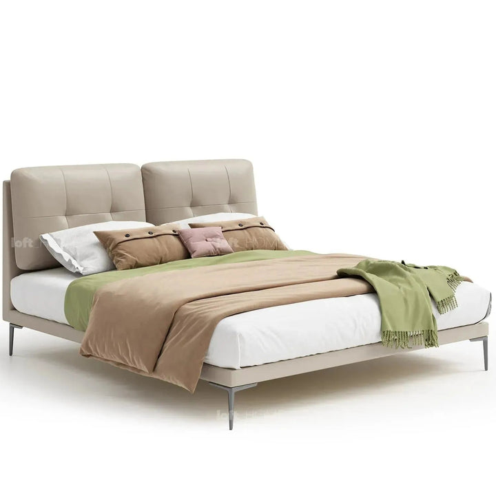 Modern Microfiber Leather Bed POOLE