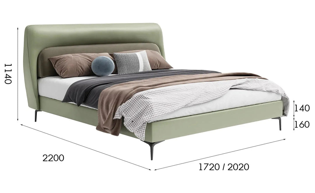 Modern Microfiber Leather Bed RAFFETY