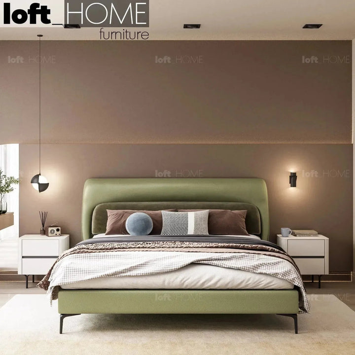 Modern Microfiber Leather Bed RAFFETY