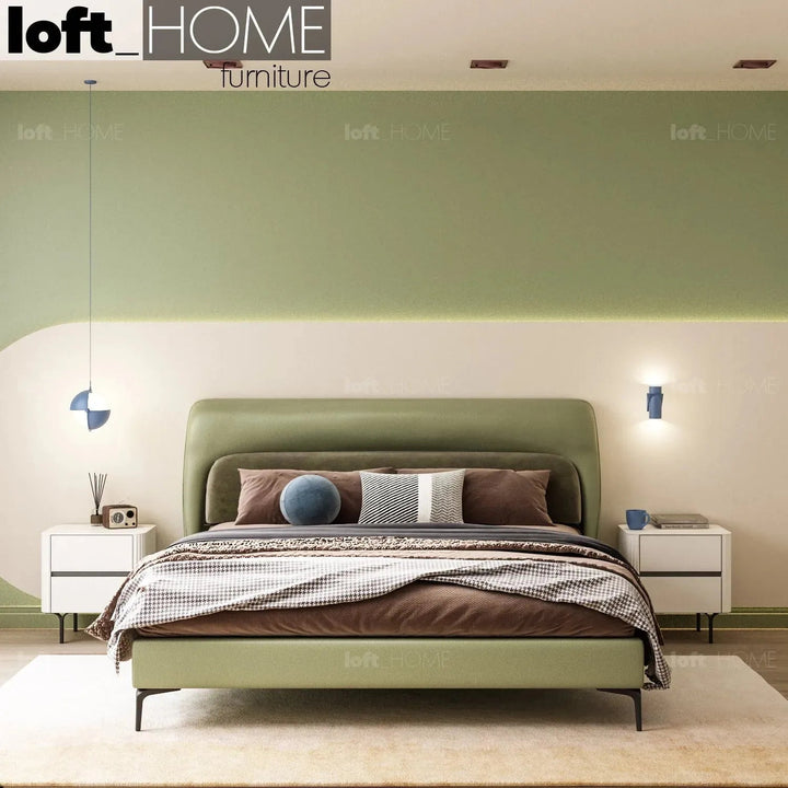 Modern Microfiber Leather Bed RAFFETY