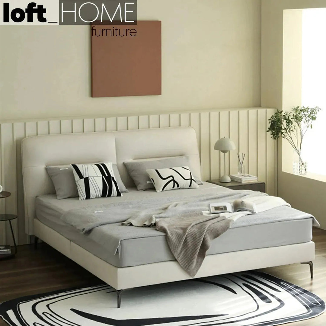 Modern Microfiber Leather Bed SKYE