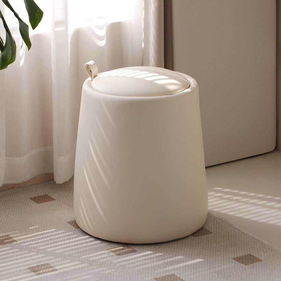 Modern microfiber leather dressing stool pudding primary product view.