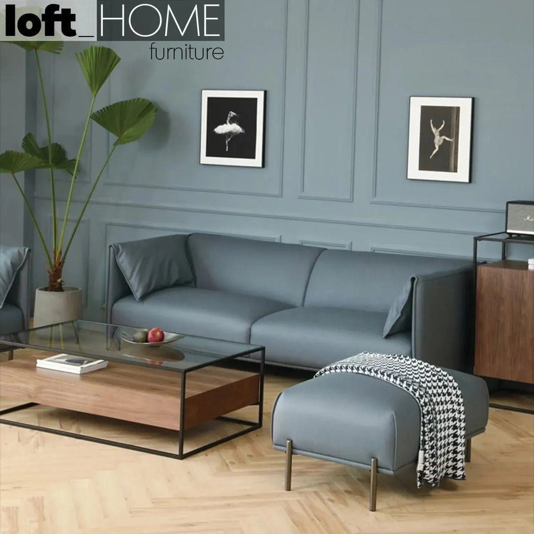 Modern Microfiber Leather Ottoman BEAM
