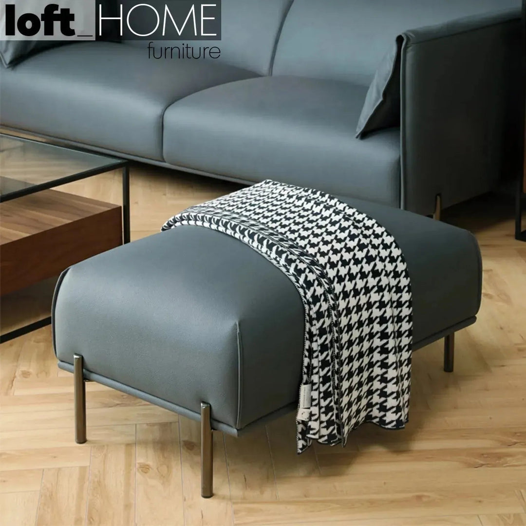 Modern Microfiber Leather Ottoman BEAM