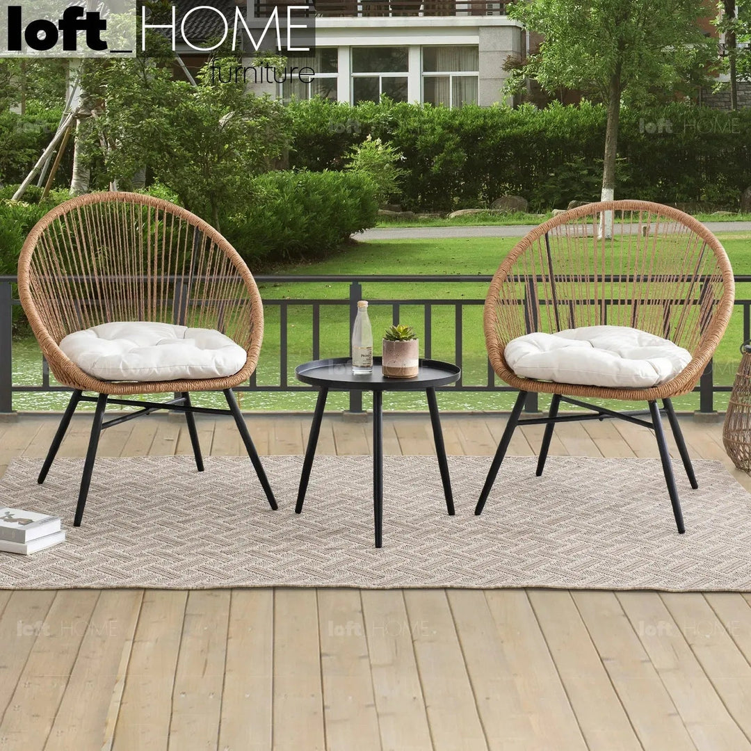 Bohemian Outdoor 1 Seater Sofa 3pcs Set MAPLE