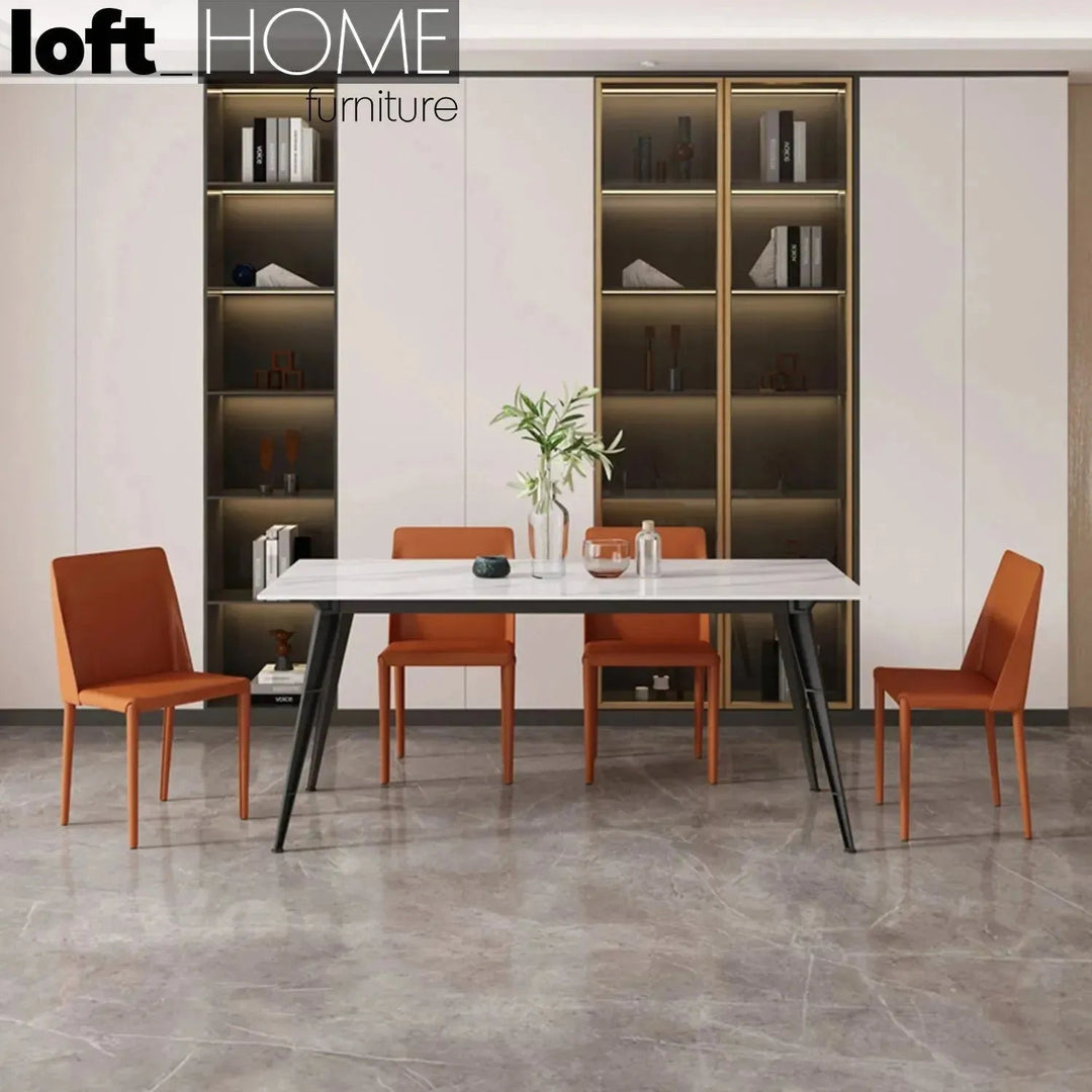 Modern PU Leather Dining Chair ORANGE