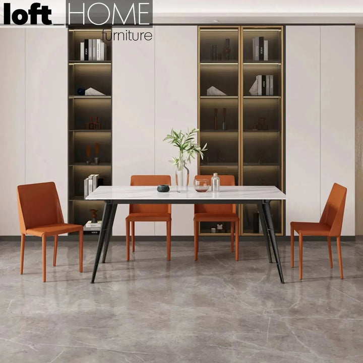 Modern PU Leather Dining Chair ORANGE