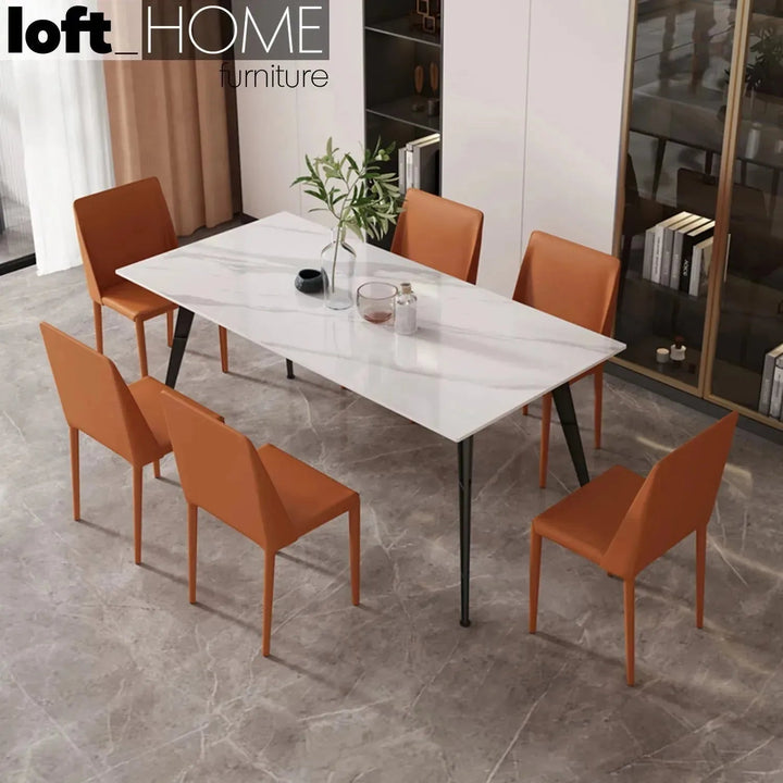Modern PU Leather Dining Chair ORANGE