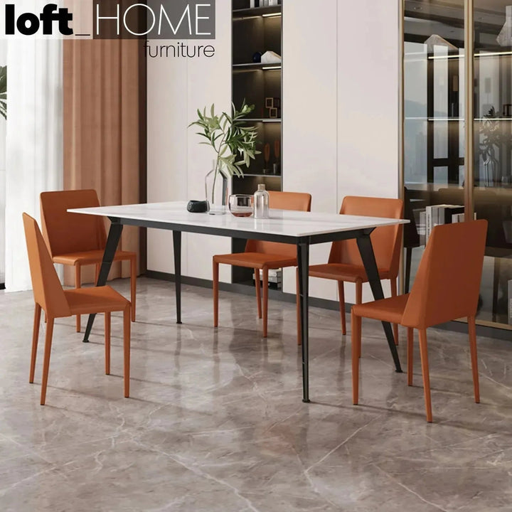 Modern PU Leather Dining Chair ORANGE