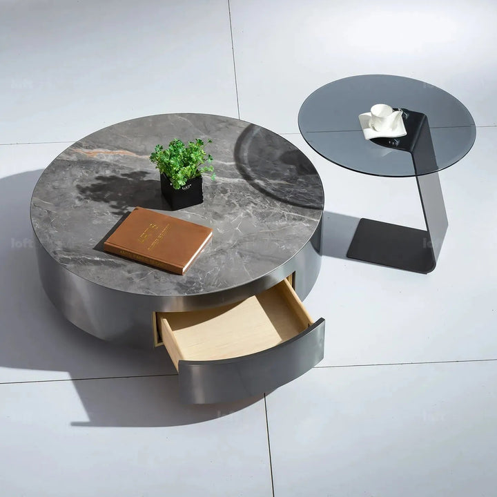 Modern Sintered Stone Coffee Table 2pcs Set BONIS GREY