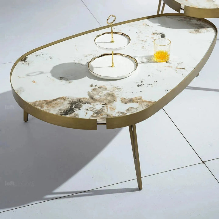 Modern Sintered Stone Coffee Table 2pcs Set LUMIERE BRONZE