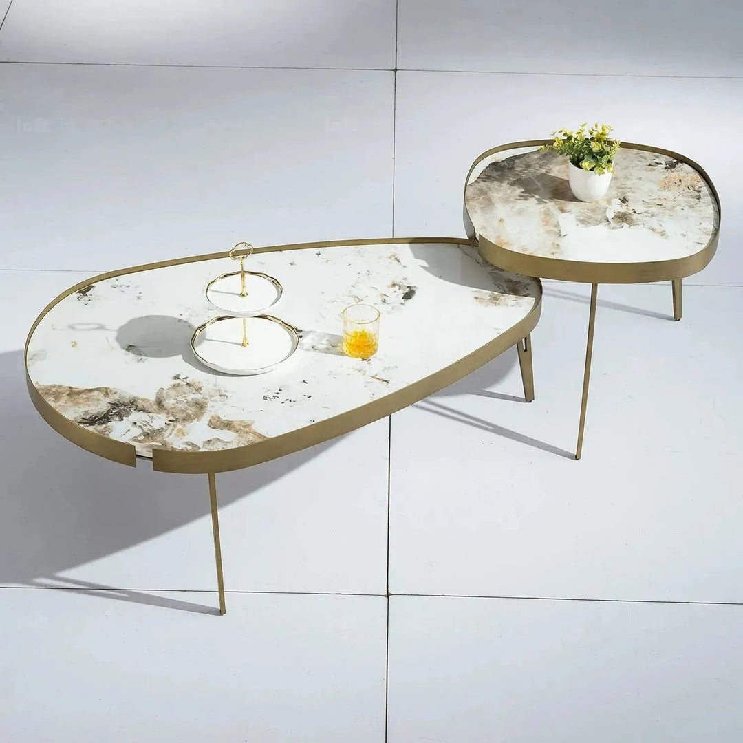 Modern Sintered Stone Coffee Table 2pcs Set LUMIERE BRONZE