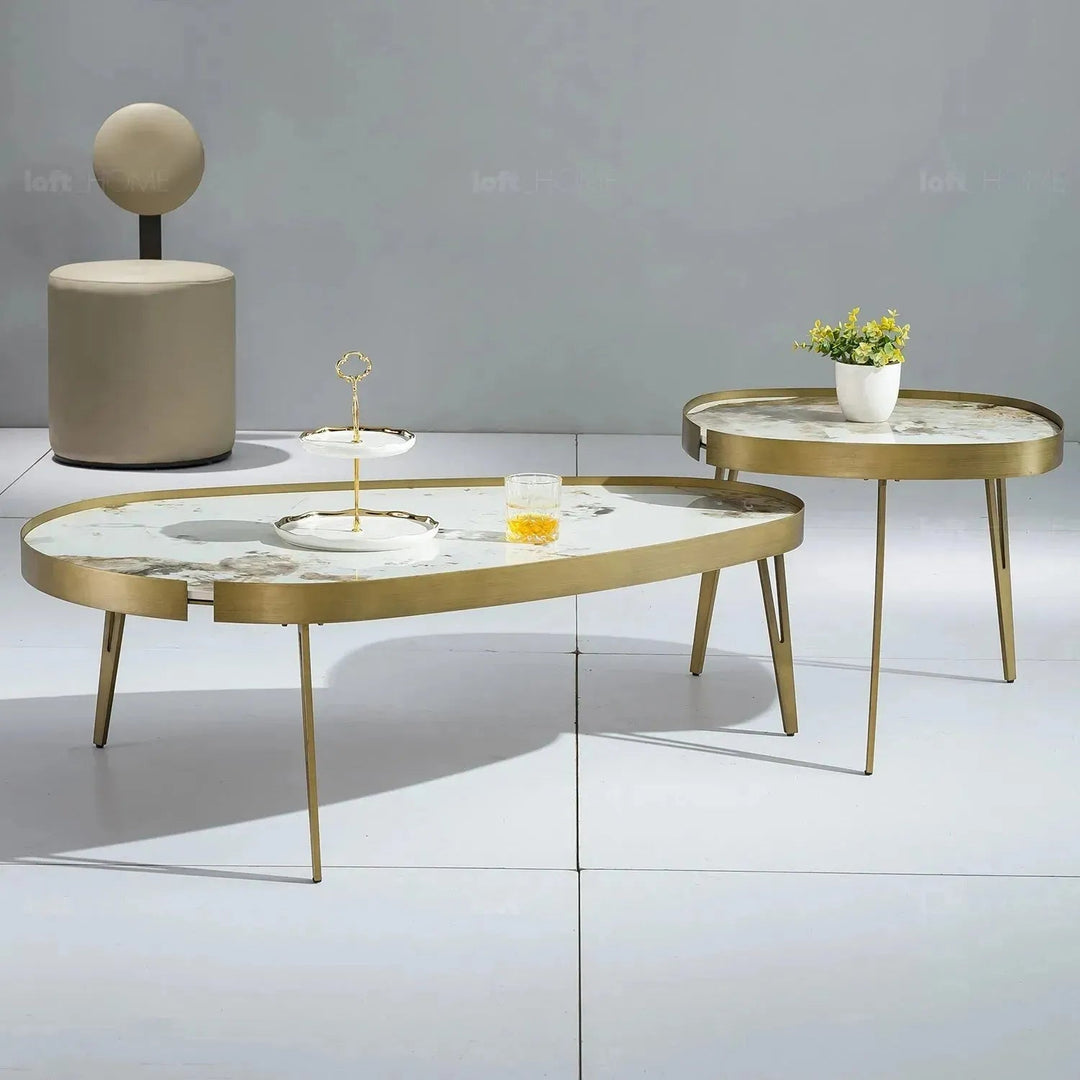 Modern Sintered Stone Coffee Table 2pcs Set LUMIERE BRONZE