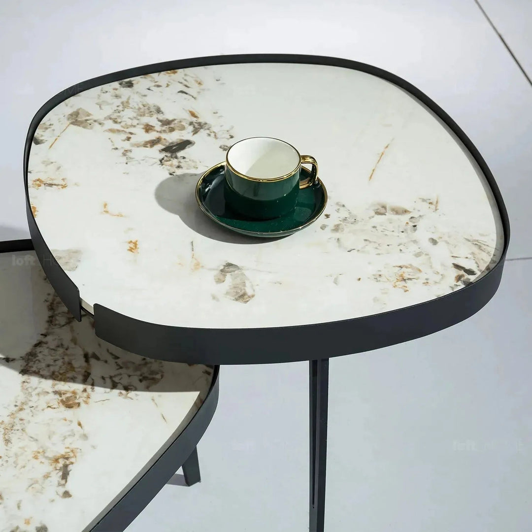 Modern Sintered Stone Coffee Table 2pcs Set LUMIERE CARBON