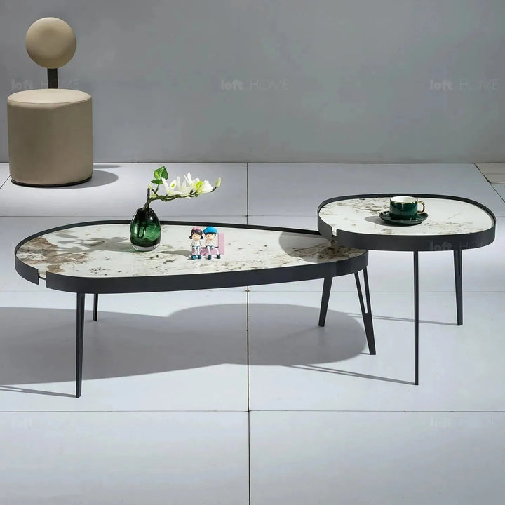 Modern Sintered Stone Coffee Table 2pcs Set LUMIERE CARBON