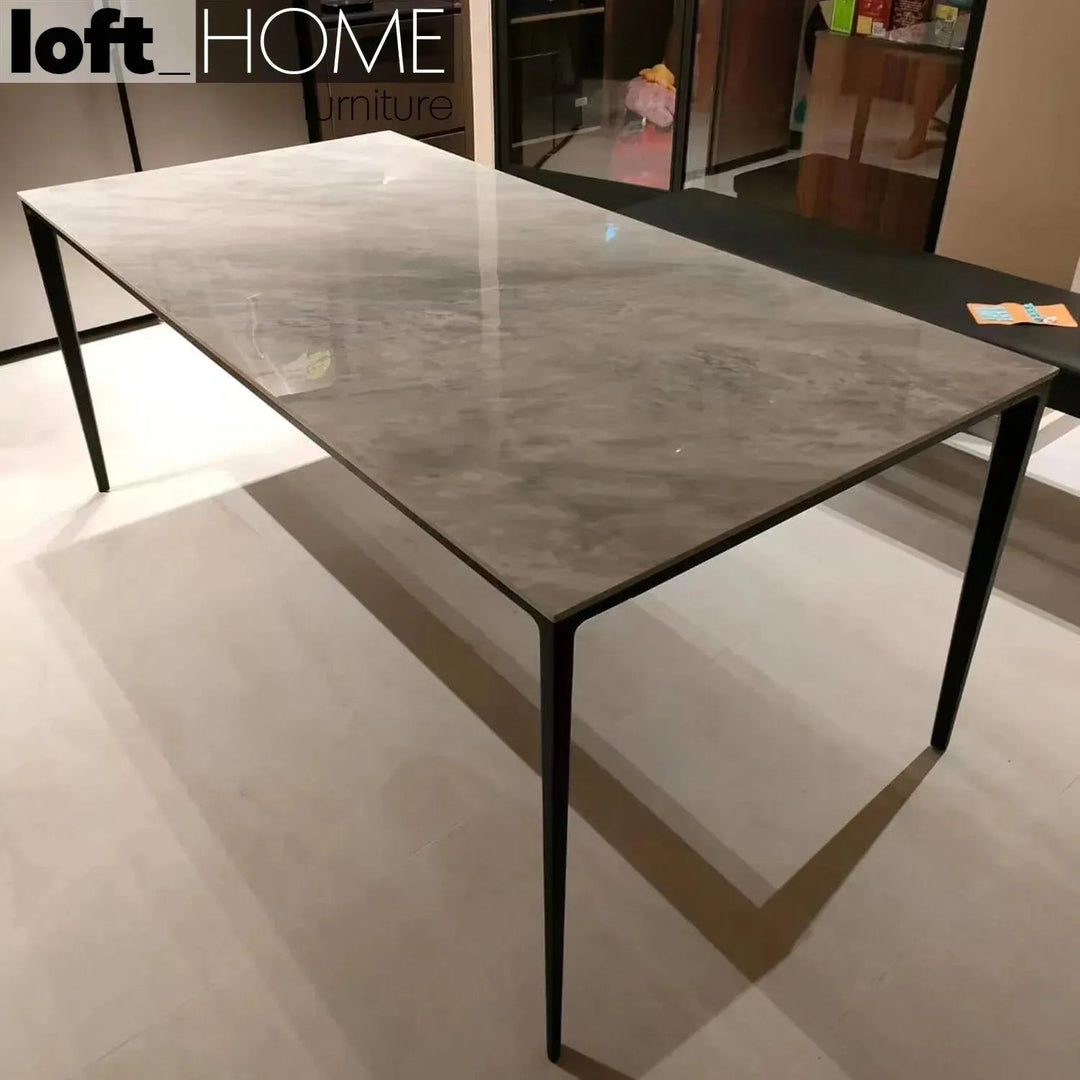 Minimalist Sintered Stone Dining Table LONG ISLAND BLACK
