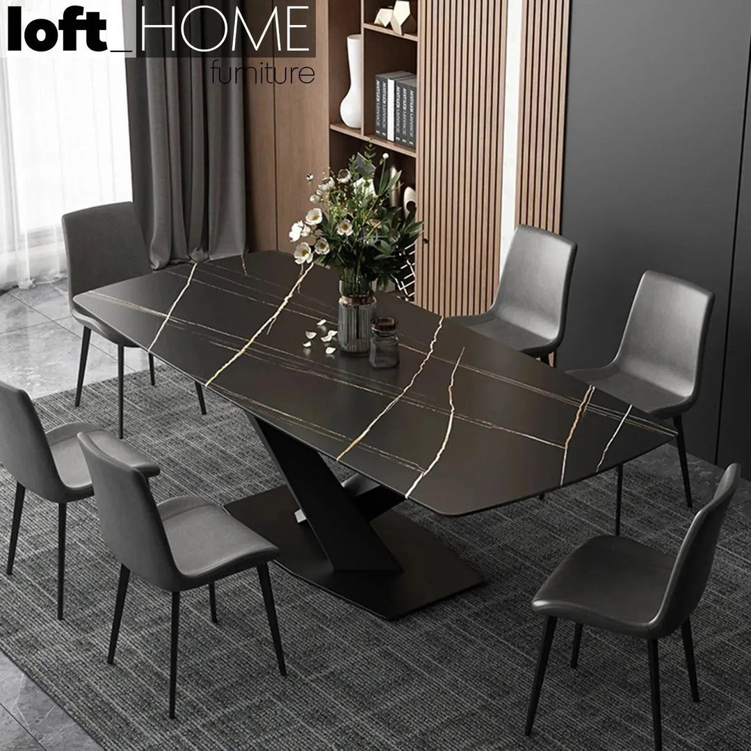 Modern Sintered Stone Dining Table STRATOS BLACK