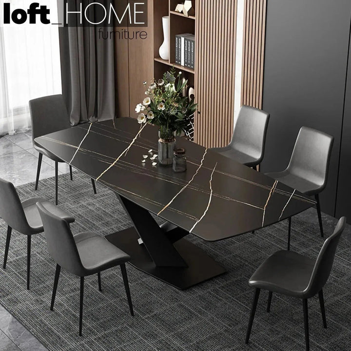 Modern Sintered Stone Dining Table STRATOS BLACK