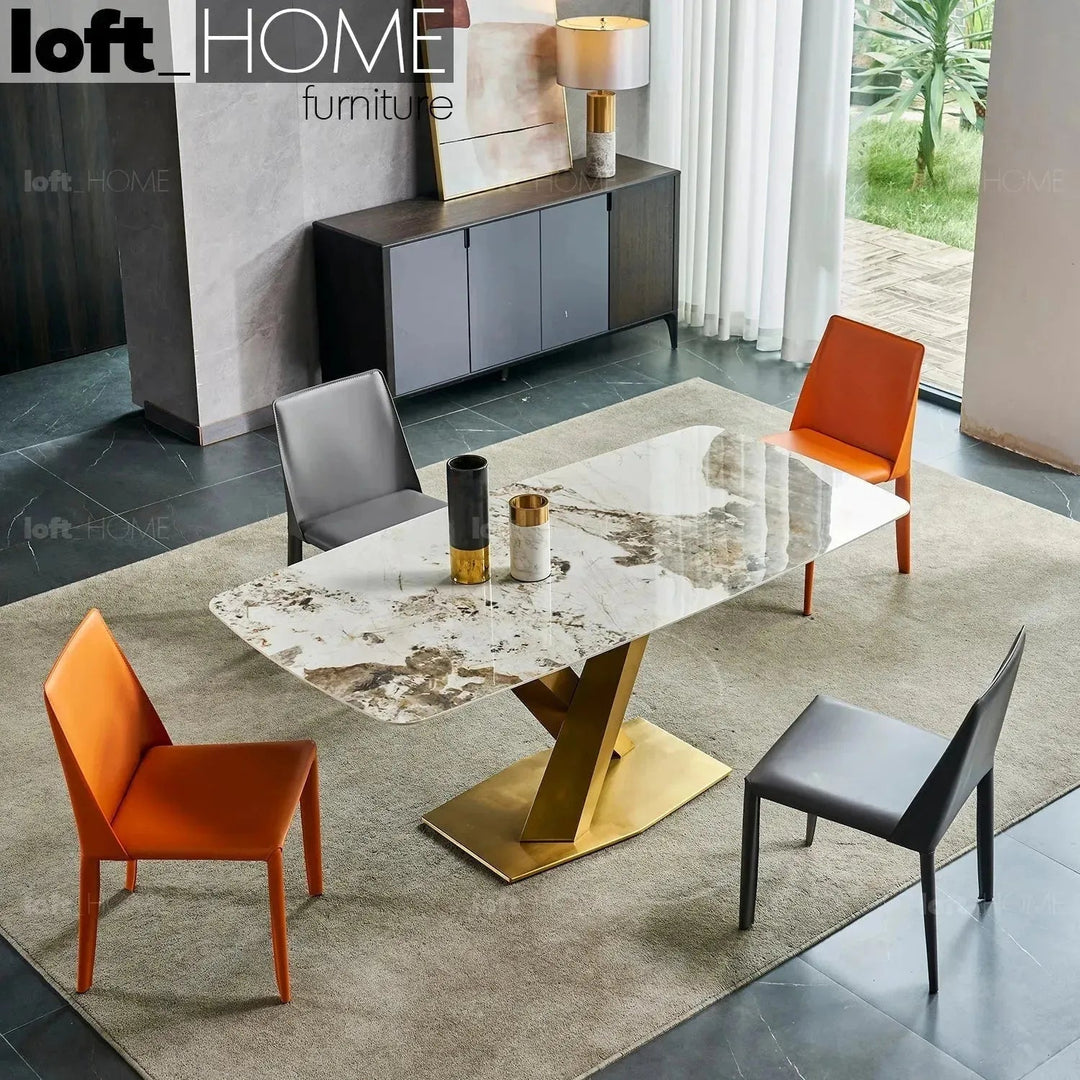 Modern Sintered Stone Dining Table STRATOS GOLD