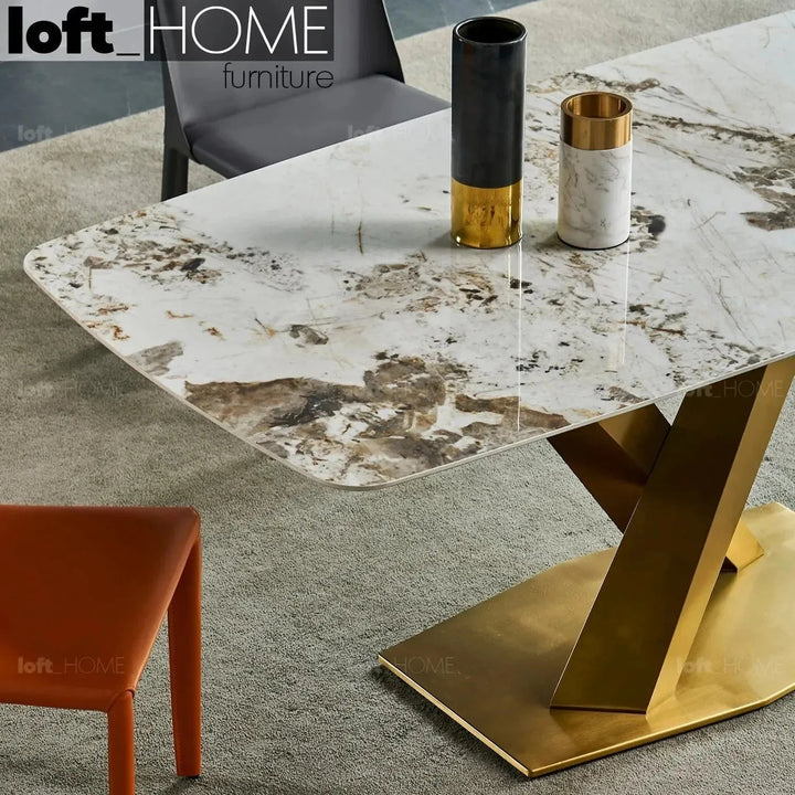 Modern Sintered Stone Dining Table STRATOS GOLD