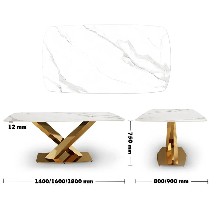 Modern Sintered Stone Dining Table STRATOS GOLD