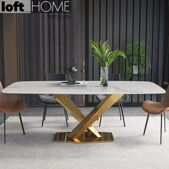 Modern Sintered Stone Dining Table STRATOS GOLD