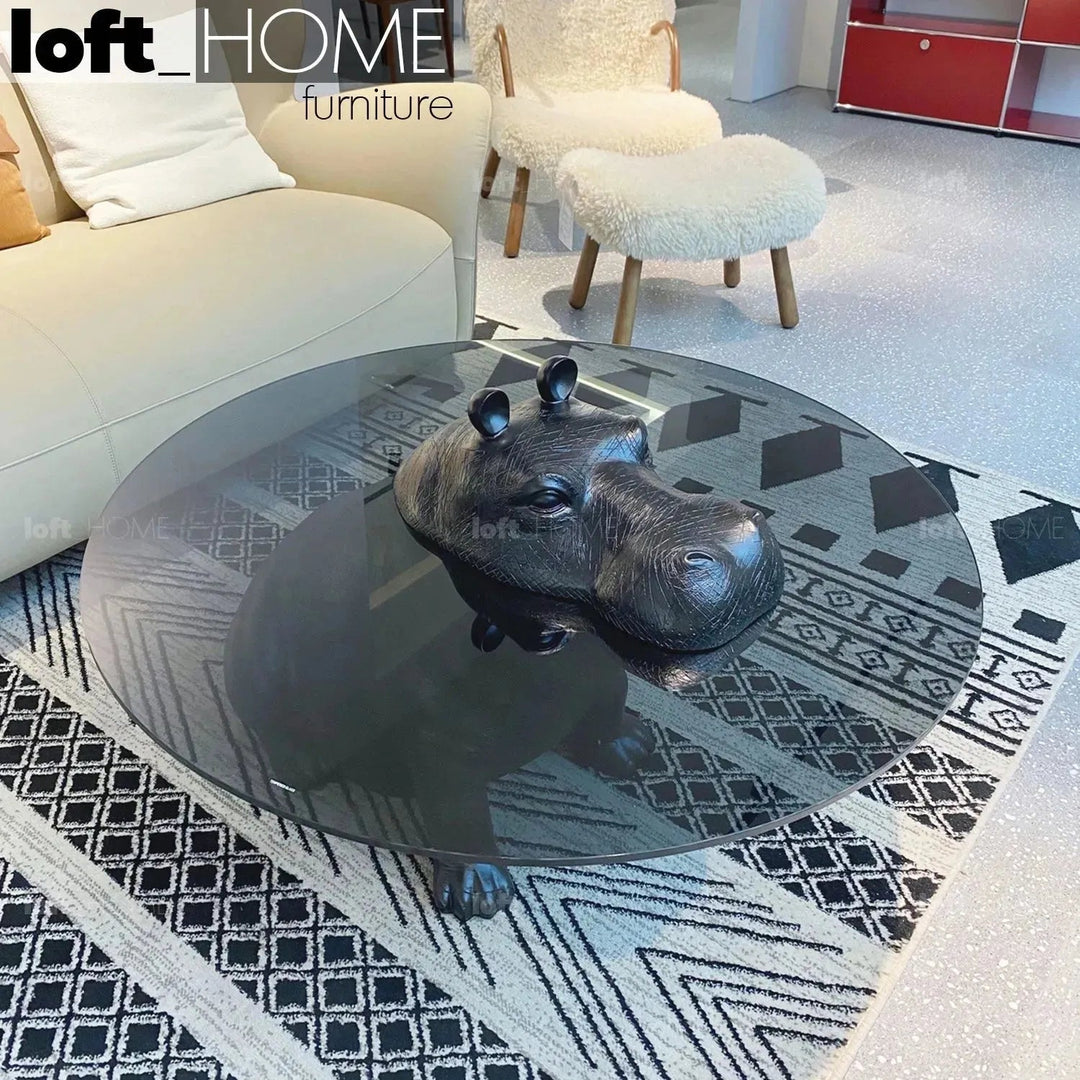 Contemporary Tempered Glass Coffee Table HIPPO