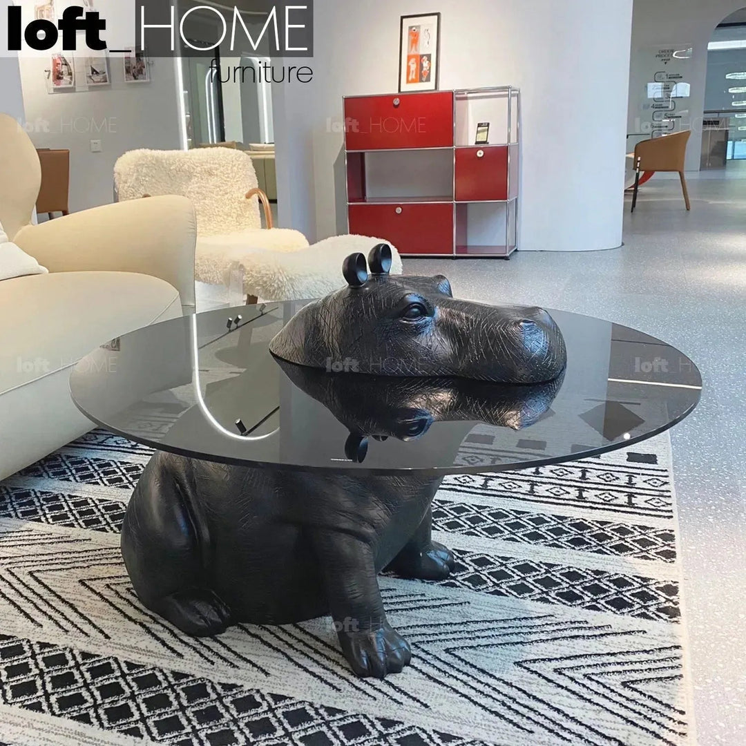 Contemporary Tempered Glass Coffee Table HIPPO