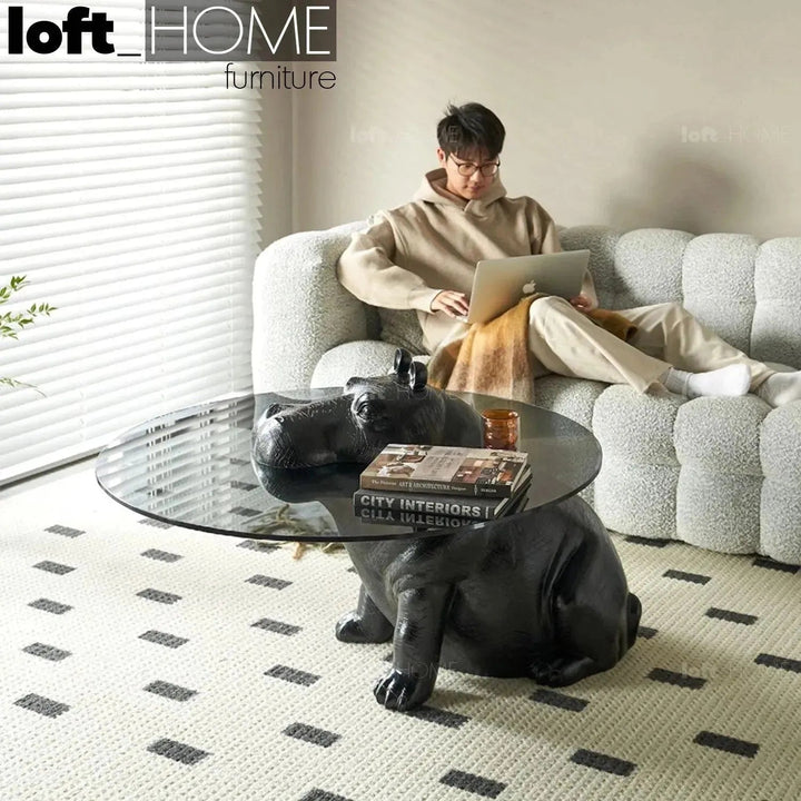Contemporary Tempered Glass Coffee Table HIPPO
