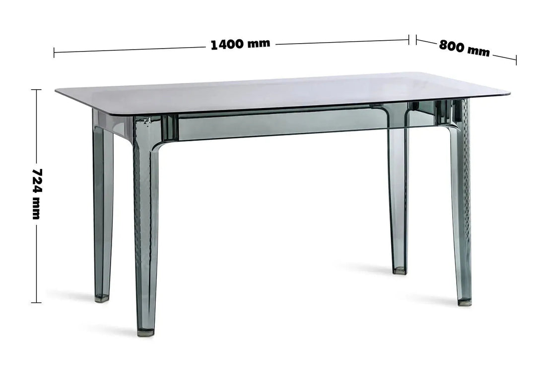Contemporary Tempered Glass Dining Table CIELO