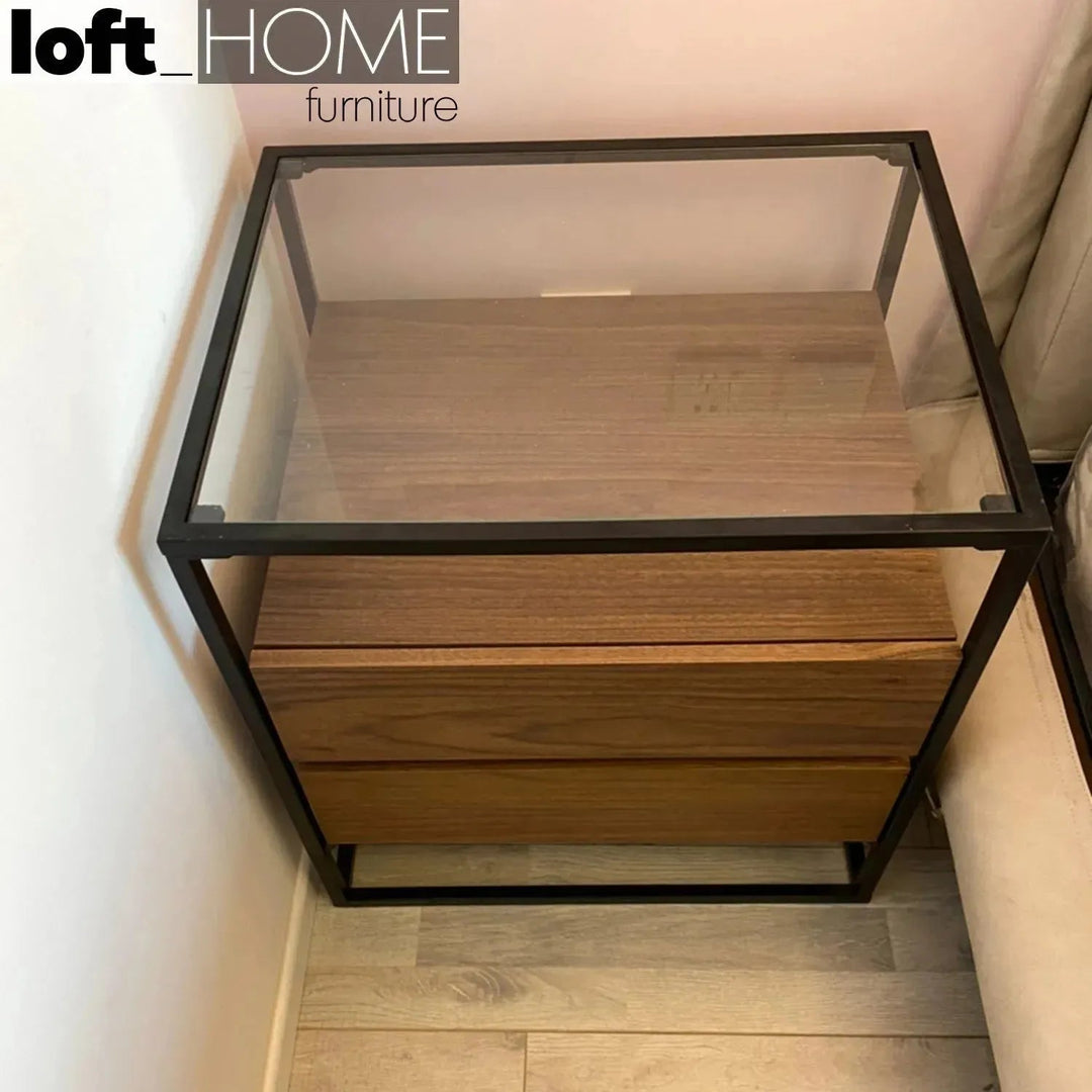 Modern Tempered Glass Side Table IVAN