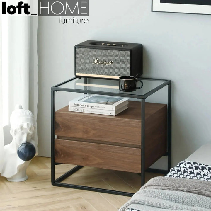 Modern Tempered Glass Side Table IVAN