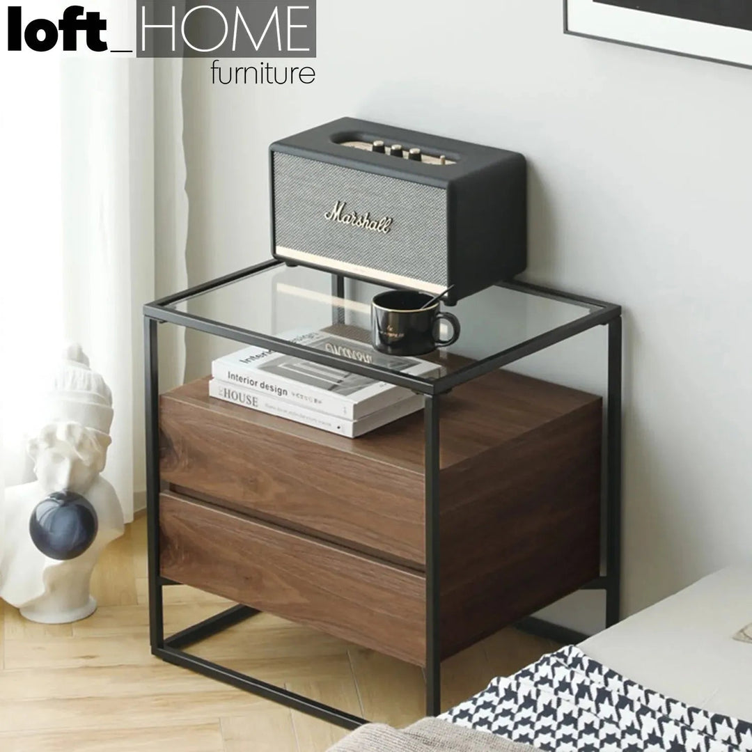 Modern Tempered Glass Side Table IVAN