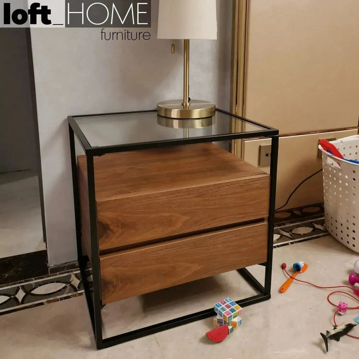 Modern Tempered Glass Side Table IVAN