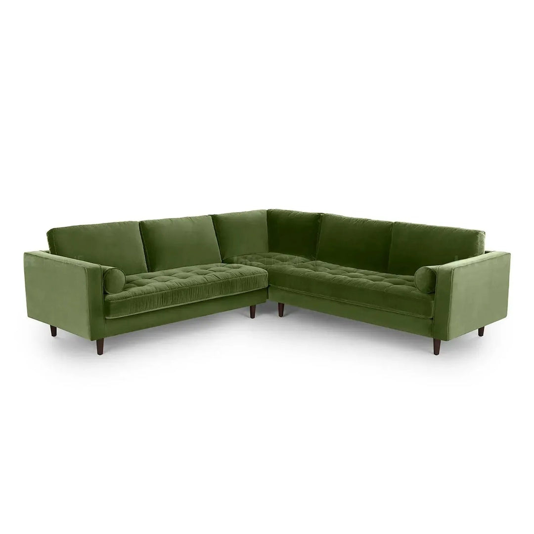 Scandinavian Velvet L Shape Sectional Sofa SCOTT 3+3