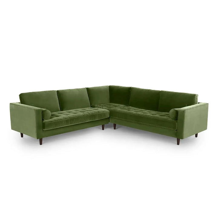 Scandinavian Velvet L Shape Sectional Sofa SCOTT 3+3