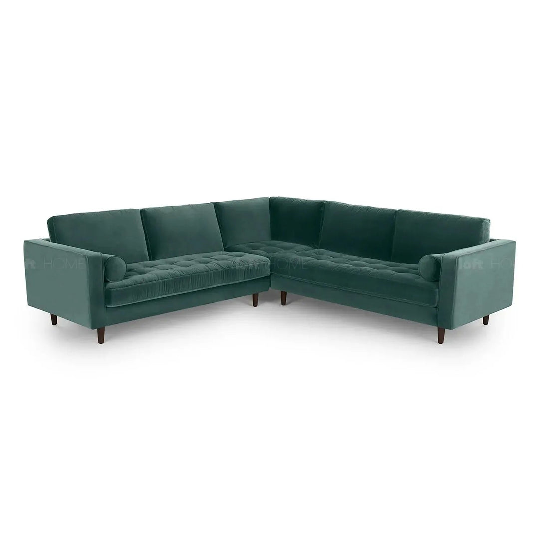 Scandinavian Velvet L Shape Sectional Sofa SCOTT 3+3