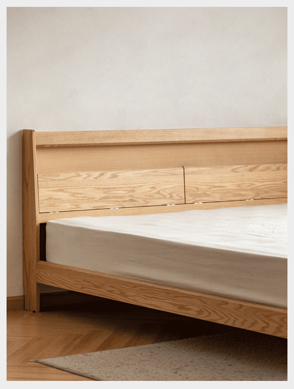 Scandinavian Oak Wood Bed ACCOMPANY LIGHT More Details and Instruction_7