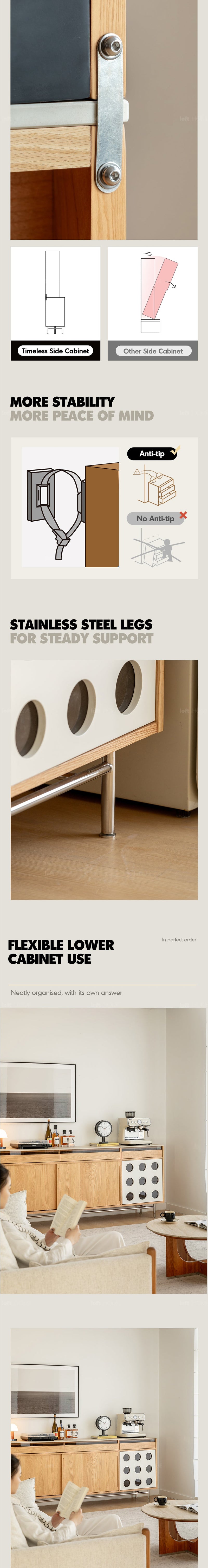 more product details and feature of Scandinavian Oak Wood Sintered Stone Cabinet TIMELESS